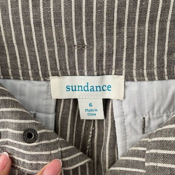 Sundance Women’s Cotton Linen Wide Lag Flare Striped pants, Size 6 - Picture 5 of 9